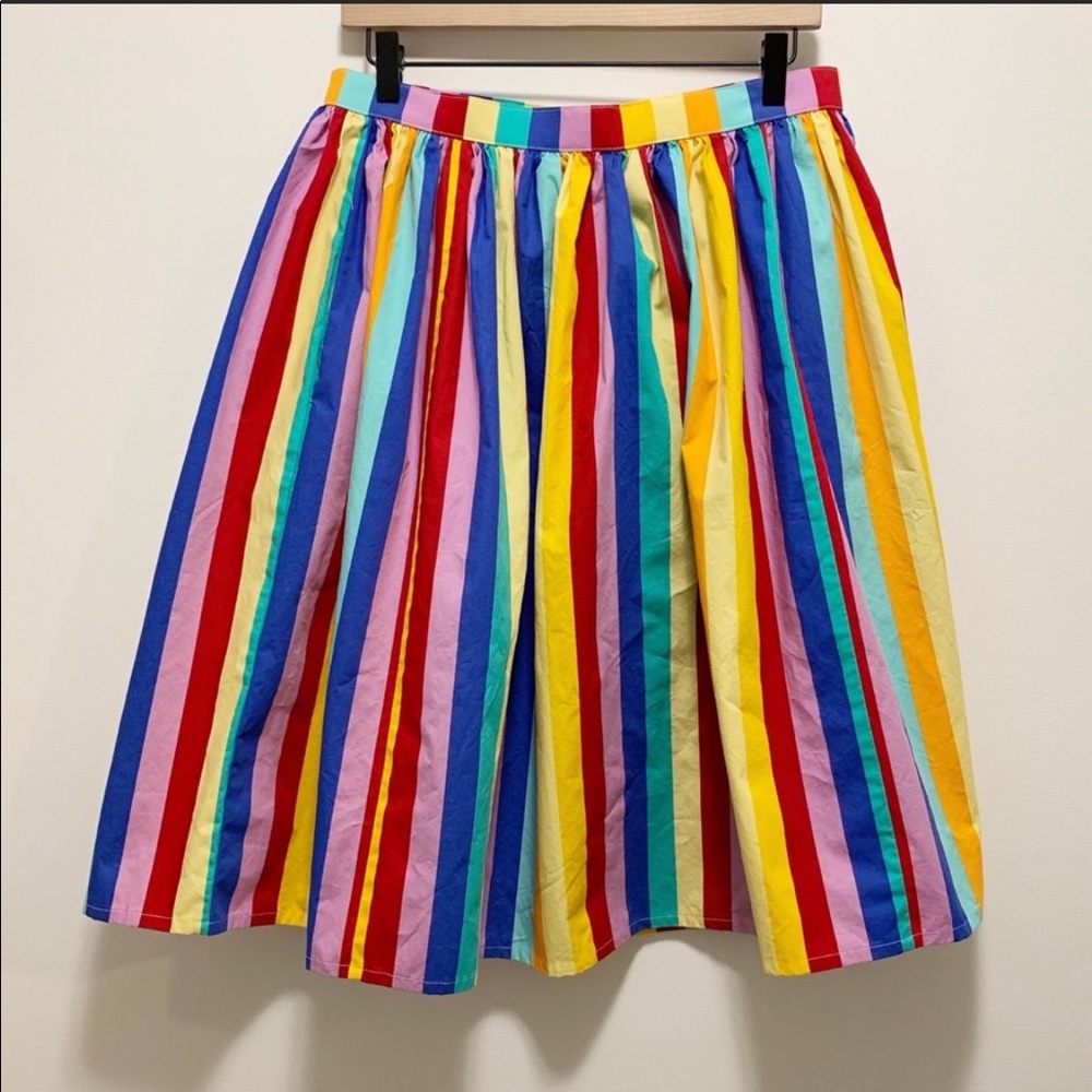 Unique Vintage Magnolia Park Rainbow Striped Skirt